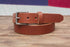 1.25" chestnut full grain leather belt tapered tip roller buckle